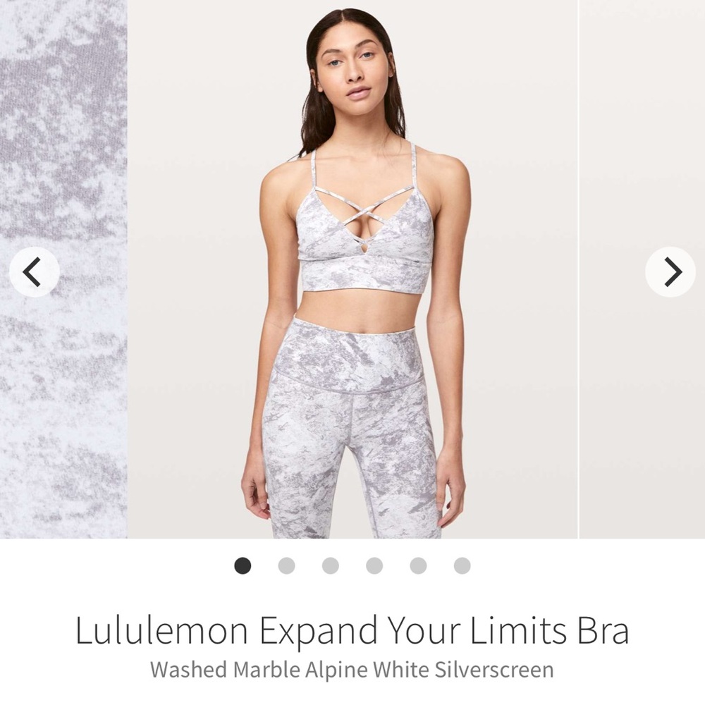 lululemon // Expand Your Limits Bra - Washed Marble Alpine White Silverscreen